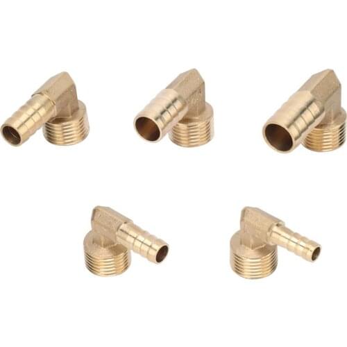Brass 1/2" BSP Male Thread To 8/10/12/14/16mm Barbed Elbow Connector Water Tank Fittings Garden Irrigation Accessories 1 Pc
