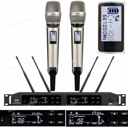 MiCWL AD4D 300 Channel Audio Wireless Microphone SKM9000 Digital True Diversity Stage vocal concert Handheld Mics 4 Aerial