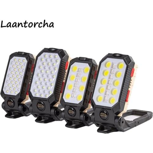 Powerful flashlight USB Rechargeable Adjustable COB Work Light Portable LED Flashlight Waterproof Camping Magnet Flashlight