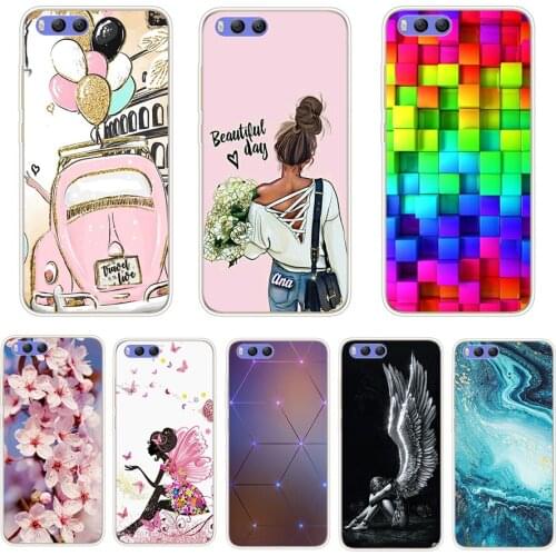 Soft TPU Painting Cases For xiaomi Mi6 Mi 6 Transparent Phone Cases Cover For xiaomi mi6 mi 6 Silicone cartoon flower