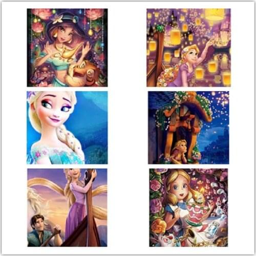 Disney Cartoon Alice In Wonderland Princess 5D DIY Diamond Painting Cross Stitch Kits Diamond Embroidery Mosaic Girl Home Decor