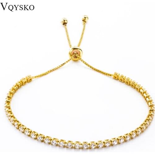 New Wedding Bracelet Zircon Jewelry High Quality Round Cubic Zirconia Tennis Charm Bracelets For Women