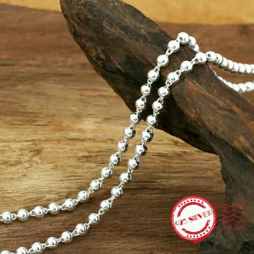 S925 sterling silver necklace personality fashion classic jewelry punk trend style simple ball shape 2018 new gift to send lover
