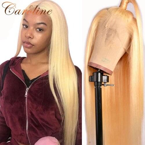 613 Lace Wig Human Hair 13x6 HD Transparent Lace Frontal Wig Indian Straight Honey Blonde Lace Front Wigs For Women 180 Density