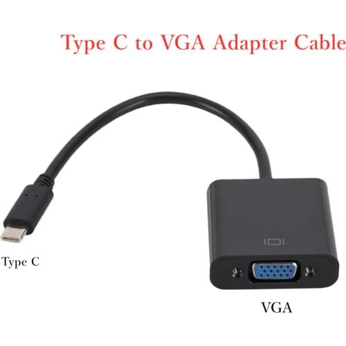 Type C to VGA Adapter Cable USB-C USB 3.1 Male to Female VGA Adapter for Printers HUB Mobile Phones Tablet Computers