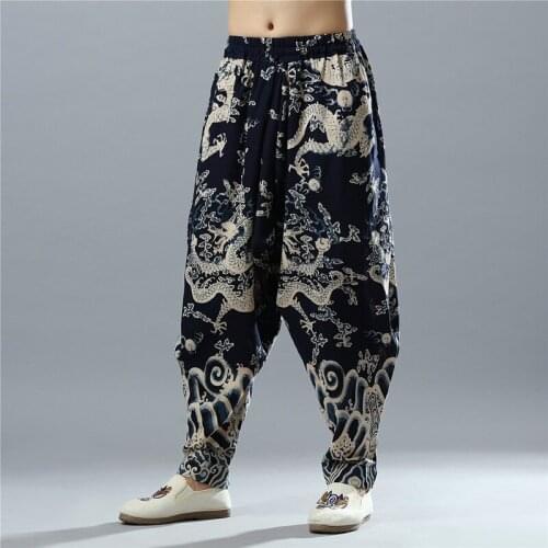 Traditional Chinese Clothing For Men Streetwear Harem Pants Workout Bottoms Kungfu Pants Plus Size Online Chinese Store KK3346