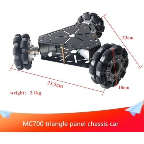 MC700 Triangle Panel Chassis Car 100mm Mecanum Wheel with High Torque 37 Motor DIY Large Load Remote Control Black Metal Chassis