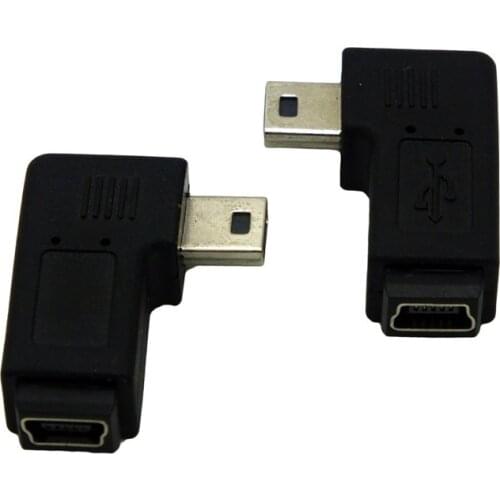 90 degree angle angled Mini USB 5pin Male to Mini USB Female Extension adapter connector conventer Cable
