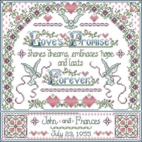 Promise of love patterns Counted Cross Stitch 11CT 14CT 18CT DIY wholesale Chinese Cross Stitch Kits Embroidery Needlework Sets