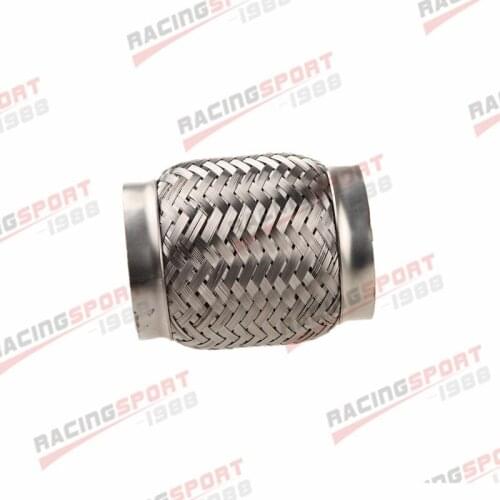 2.25" Exhaust Flex Pipe 4" Length Stainless Steel Coupling Interlock