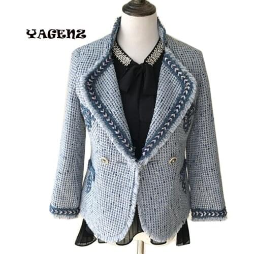Tweed jacket women wool jacket coat 2019 new spring autumn winter runway Female Jackets Short Slim ladies fashion jacket coat