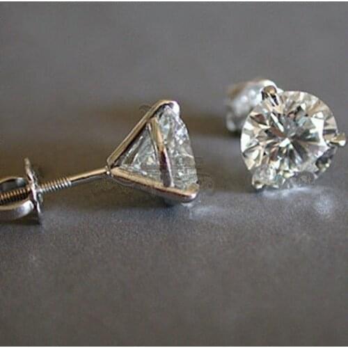 Solitaire Stud earring AAAAA Cz stone Real 925 Sterling silver Birthstone Party wedding Stud Earrings for women Bridal Jewelry