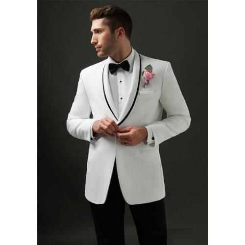 Men Suits For Wedding Tuxedos Groomsmen Suit Groom Best Men Wear Mens Wedding Dress Prom Dress Two Pieces Costume (Jacket+Pants)