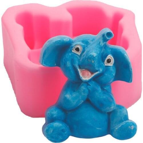1Pcs Animal Elephant Silicone Soap Mold Fondant Molds Cake Decorating Tools Chocolate Gumpaste Baking Moulds Resin Clay Mould