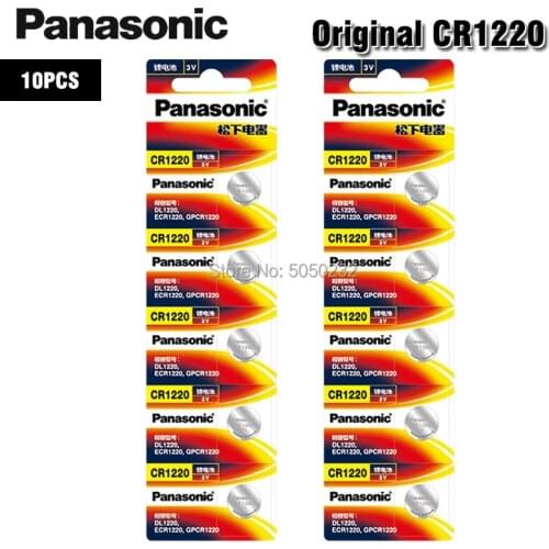 10Pcs PANASONIC Lithium Batteries Cell Button Coin Battery CR1220 BR1220 DL1220 ECR1220 LM1220 3V For LED Lights Toys Watches