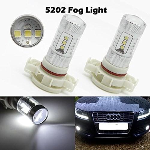 PartsSquare 2x High Power White SAMSUNG 2323 SMD chip FOG DRL Light Bulbs H16 5202 PS24WFF led