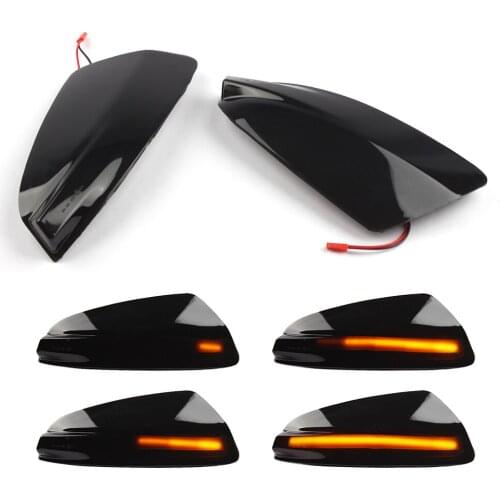 2Pcs LED Dynamic Turn Signal Lights For Mercedes-Benz Viano Vito W639 C-Class W204 Triangle Old C Blackened Shell Flashing Lamp