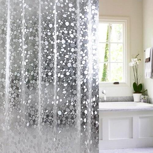 30A,Plastic PEVA 3d Waterproof Shower Curtain Transparent White Clear Bathroom Curtain Luxury Bath Curtain With 12pcs Hooks