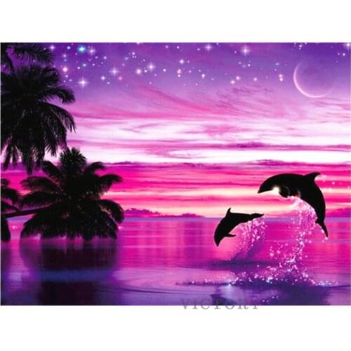 5D Diamond Painting Fantasie Dolphin Diamond Art Animal Embroidery Sale Handmade Picture of Rhinestones Needlework Home Decor