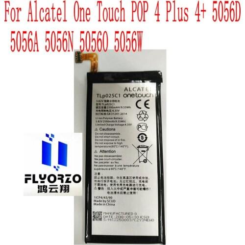 New High Quality 2500mAh TLP025C1 Battery For Alcatel One Touch POP 4 Plus 4+ 5056D 5056A 5056N 5056O 5056W Mobile Phone