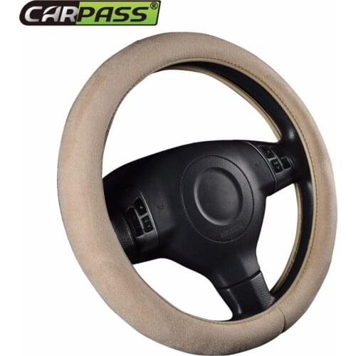 Car-pass Universal Car Steering Wheel Cover Soft Plush Warm Winter Fur Steering-Wheel Hubs for Chevrolet Nissan Skoda Size 38cm