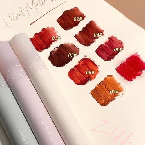 8 Colors Velvet Lipstick Matte Lip Clay Makeup Lip Gloss Moisturizing Lasting Easy To Color Nourish Rich Colors TSLM1