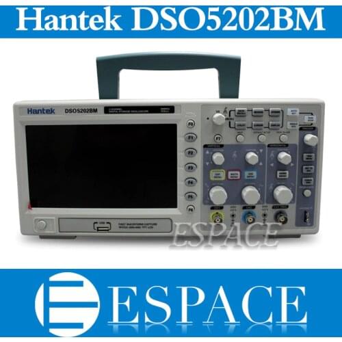New Hantek DSO5202BM Digital Storage Oscilloscope,2channels 200MHz 1GSa/s, 7" Color Display, 2M Record Length