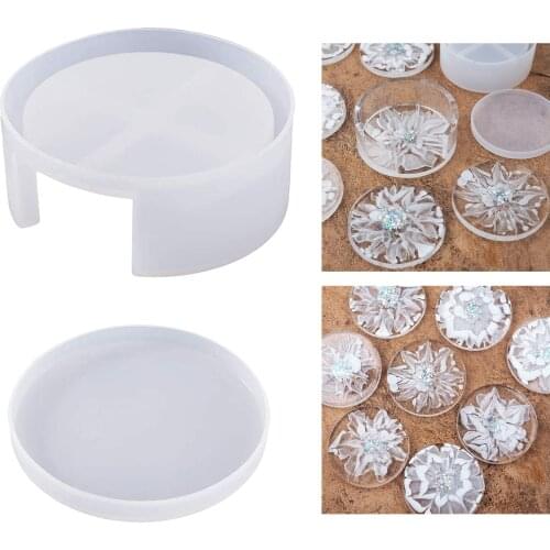 Coaster Resin Molds, Coaster Molds with Coaster Storage Box Mold, Epoxy Resin Molds for Resin, Cups Mats, Home Decor