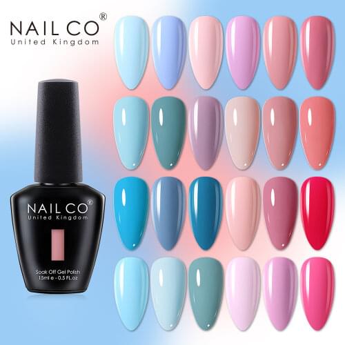 NAILCO 15ml Summer UV Gel Nail Polish Red Color Lakiery Hybrydowe Vernis Nail Gel LED Nail Art Gellak Series Manicure Design Kit