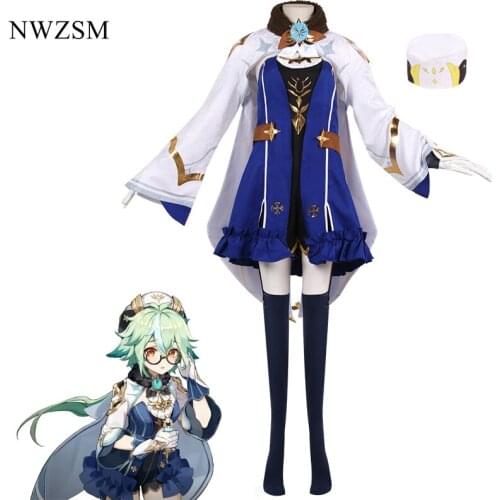 Game Genshin Impact Sucrose cosplay Performance Costume Halloween Carnival Party Cosplay Full Costume Accessories