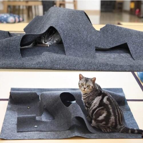 Cat Playing Mat Holes Toy Kittens Squirrel Rabbit Interactive Tunnel Biting Ground Mat New Design Fun Cats Toy Pet Accessaries