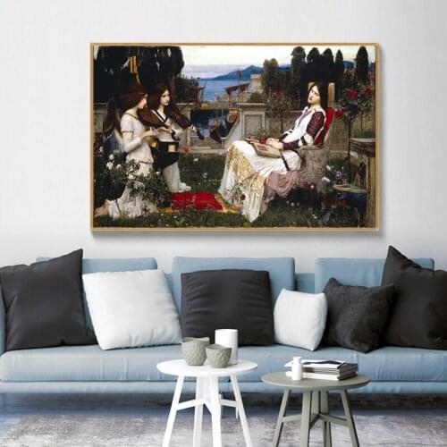 John William Waterhouse Saint Cecilia Oil Painting on Canvas Posters and Prints Scandinavian Wall Picture for Living Room