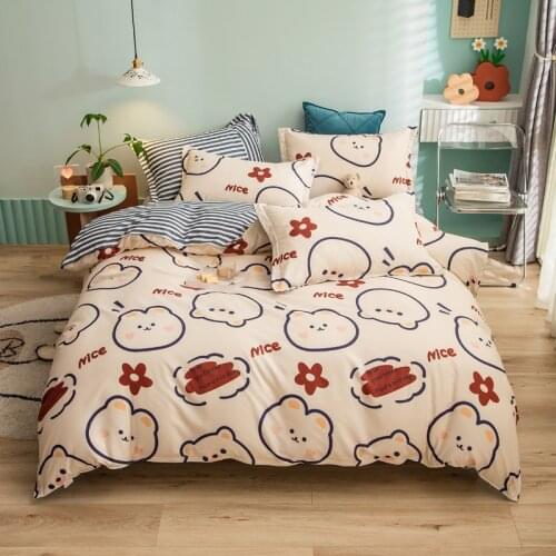 Cartoon Pattern Bedding Set, Duvet Cover Pillowcase 3pcs175x220,220x240 Quilt Cover, King Size Bed Sets