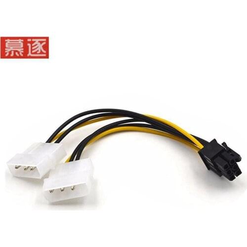 Power Converter Kabel-Molex zu Pcie 6 pin Adapter 1 stücke 6 inch 2 x Molex 4 pin zu 6-Pin PCI Express Video Karte Pci-e ATX NET