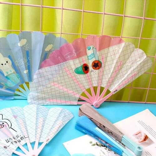 Cartoon seven-fold fan