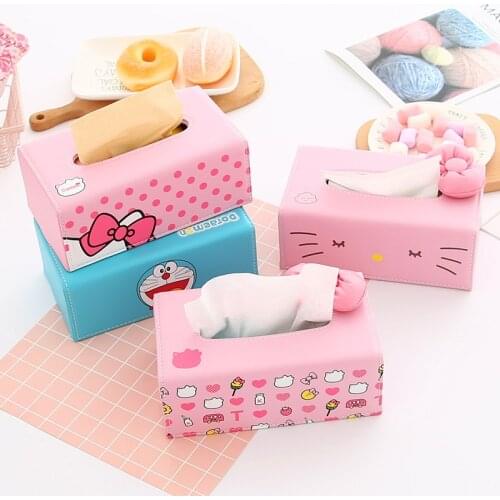 Cartoon Tissue Box Car PU Tissue Case Box Container Simple Home Office Towel Napkin Papers Bag Holder Box Table Decor