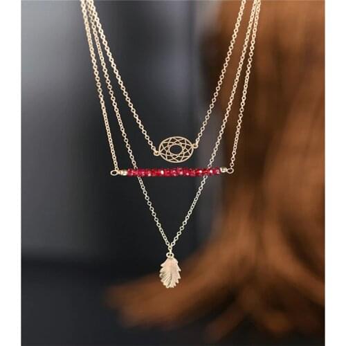DAIMI Faceted Ruby Necklace Female Genuine 14K Gold Injection Sleeve Gift Customization