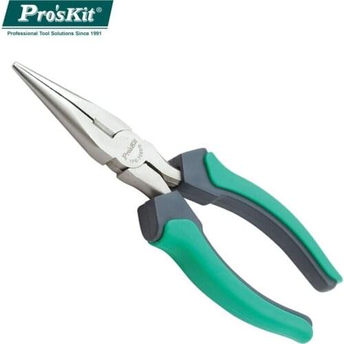 ProsKit 1PK-709DS long nose pliers Double color Titanium Needle nose pliers Electricians long nose pliers Round nose porceps