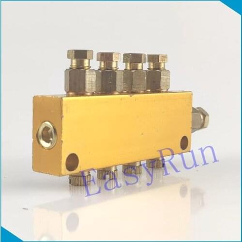 Air Pneumatic Brass Adjustable 4 Ways Oil Distributor Regulating