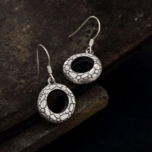 S925 Sterling Silver Antique Personality, High-end Ethnic Wind Earrings For Lady Wholesale