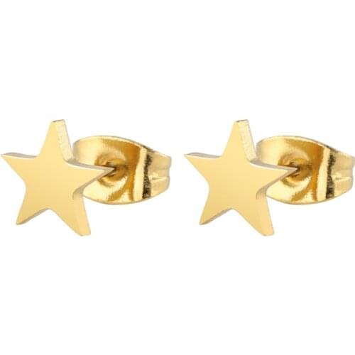 BAECYT Brincos Star Earrings Punk Stud Earring Black Earrings Stainless Steel Earrings for Women Statement Jewelry Wholesale