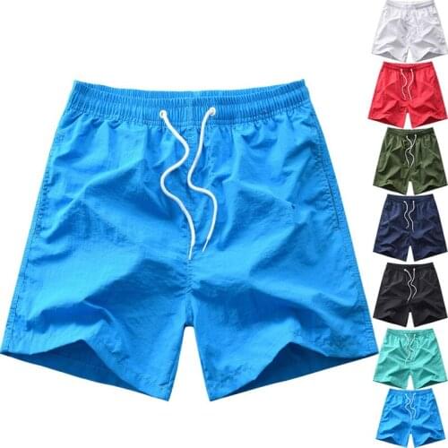 Men Casual Shorts Quick Dry Summer Pocket Elastic Waist Basic Shorts Pant 3XL Swimwear Running Jogging Trunks Beach Board Shorts