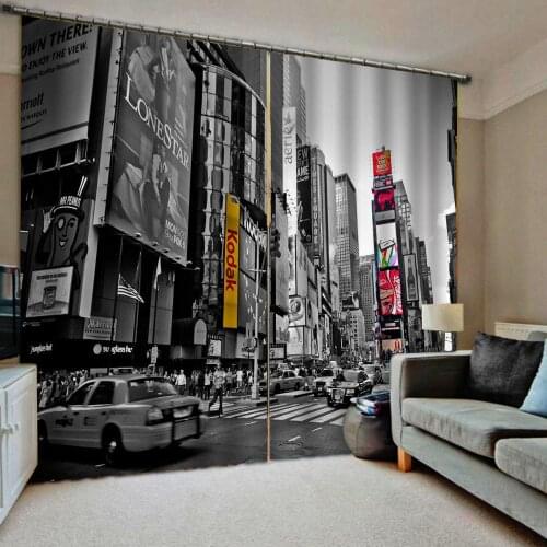 American Style 3D Blackout Curtains black and white retro Photo Curtains Modern Living Room Curtains