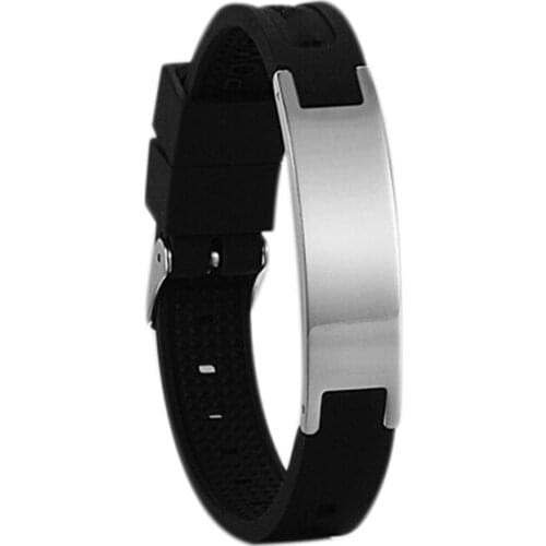 Power Silicone Bracelet Bio Elelents Energy Balance Bracelet Magnetic Wristband Black Silicone