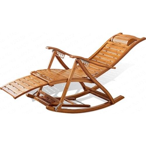 B Shake chair recliner adult folding lunch break easy chair summer nap bed home balcony casual elderly bamboo chair