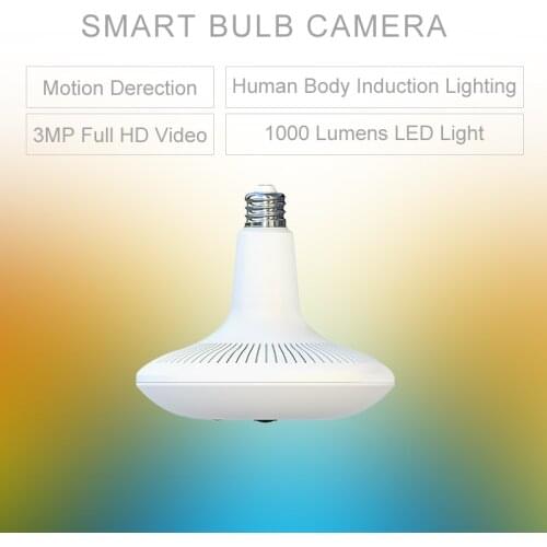 LED Light 3MP Wireless Panoramic Home Security WiFi CCTV Camera EC69 Bulb Lamp IP Camera 360 Degree Home Security Anti-Burglar