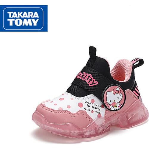 TAKARA TOMY winter new 2021 fashion cartoon Hello Kitty casual shoes simple non-slip breathable childrens flat shoes