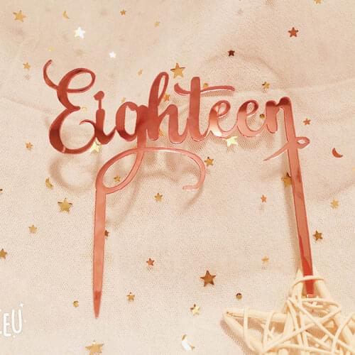 Acrylic Numbers Eighteen Cake Topper 18 Happy Birthday Acrylic Cake Topper for Anniversary 18th Birthday Party Cake Decorations
