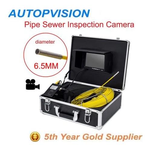 New 30m Cable7'' TFT LCD Sewer diameter 6.5mm Sewer Pipeline Endoscope Inspection Snake Camera Stainless Steel Lens Waterproof
