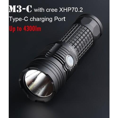 High Powerful LED Flashlight Convoy M3-C with Cree XHP70.2 Torch Flash Light 26650 Lanterna Camping Hunting Lantern 4300lm Lamp